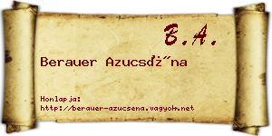Berauer Azucséna névjegykártya